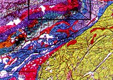 Geological map and SAR data integrated